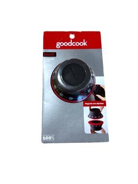 Goodcook Touch Magnetic 60 Minute Kitchen Timer NEW Non-Slip Base Black Red